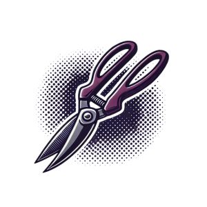 Schere als Symbol für Elternberatung und Unterstützung, modernes Design, Bezug zu Nette Eltern.