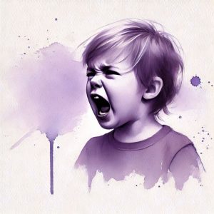 Ein Junge schreit und zeigt eine emotionale Reaktion. Bild veranschaulicht, wie Rollenspiele mit Kindern helfen können, den Umgang mit großen Gefühlen und Wutausbrüchen zu lernen.
