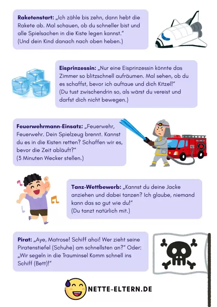 Mach ein Spiel drauf, wenn dein Kind nicht hört. Kinder lieben Spaß und Quatsch.