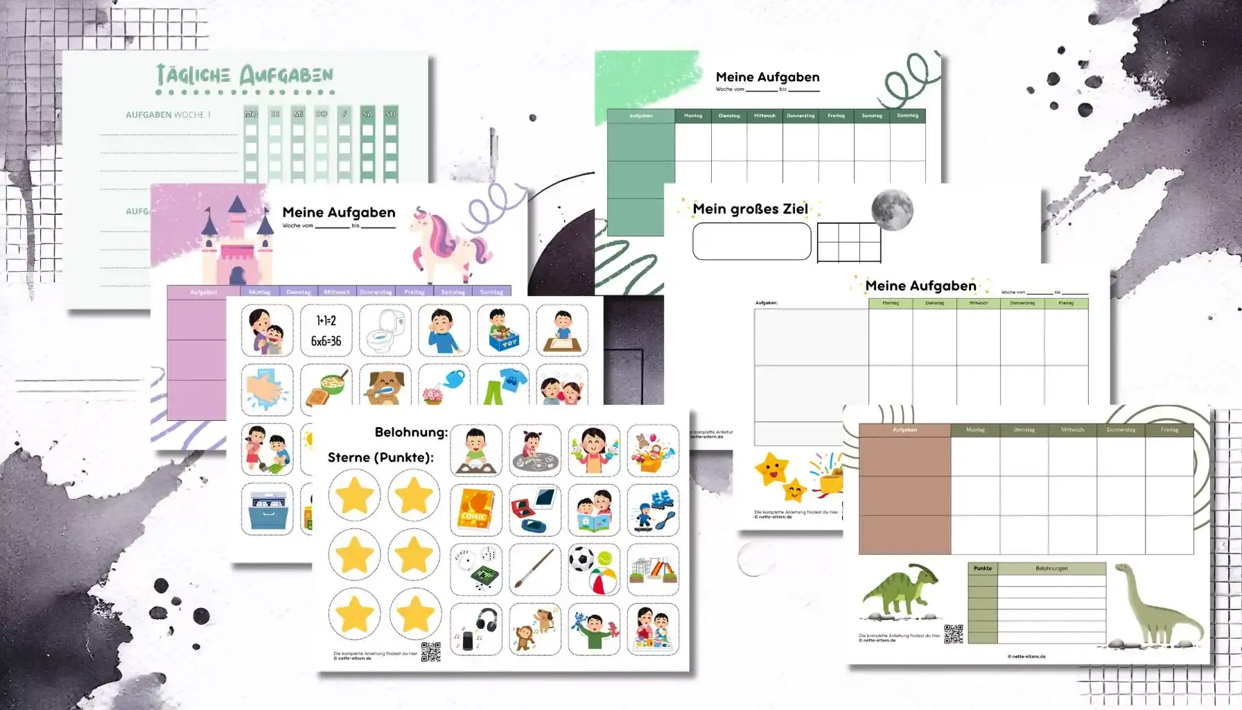 Motivierende Belohnungstafeln und Belohnungssysteme für Kinder: Gratis ausdrucken als PDF
